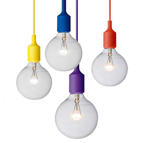 Подвесной светильник Muuto E27 Color Салатовый Бирюзовый Желтый Синий Серый Голубой Оранжевый Красный Черный Белый в Брянске | Loft Concept 