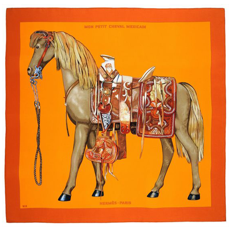 Плед Hermes Horse Orange Plaid Оранжевый Плед Hermes Horse Orange Plaid Оранжевый в Брянске | Loft Concept