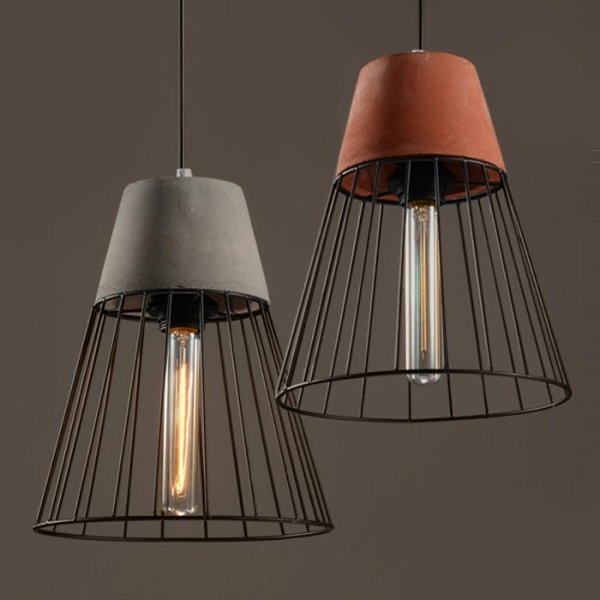 Подвесной светильник Cement Droplight Pendant Light cone Серый Красный Черный Подвесной светильник Cement Droplight Pendant Light cone Серый Красный Черный в Брянске | Loft Concept