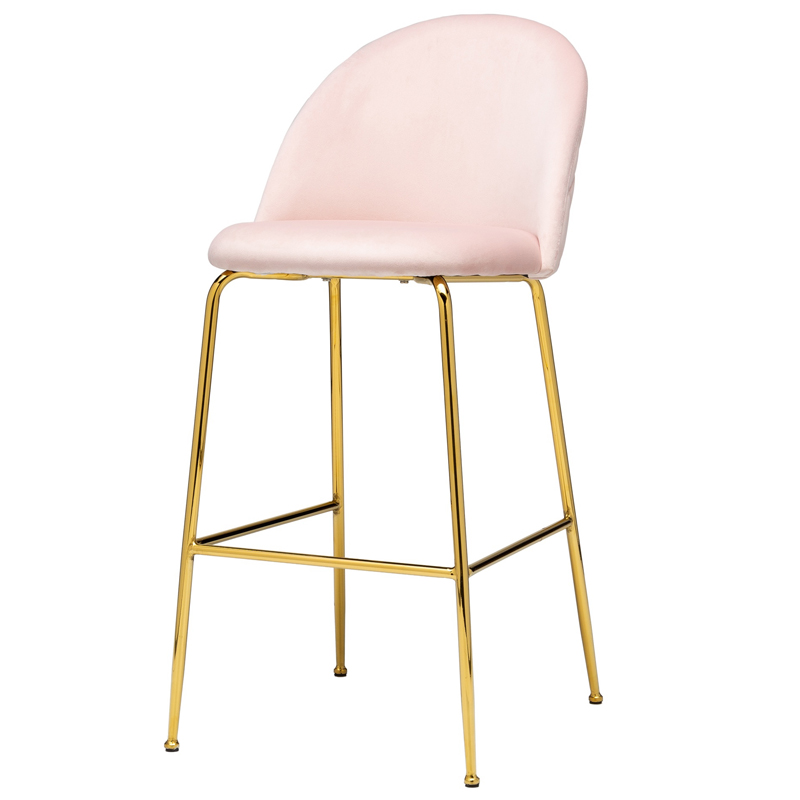 Барный стул Vendramin Bar Stool pink Розовый пастельный Глянцевое золото Барный стул Vendramin Bar Stool pink Розовый пастельный Глянцевое золото в Брянске | Loft Concept
