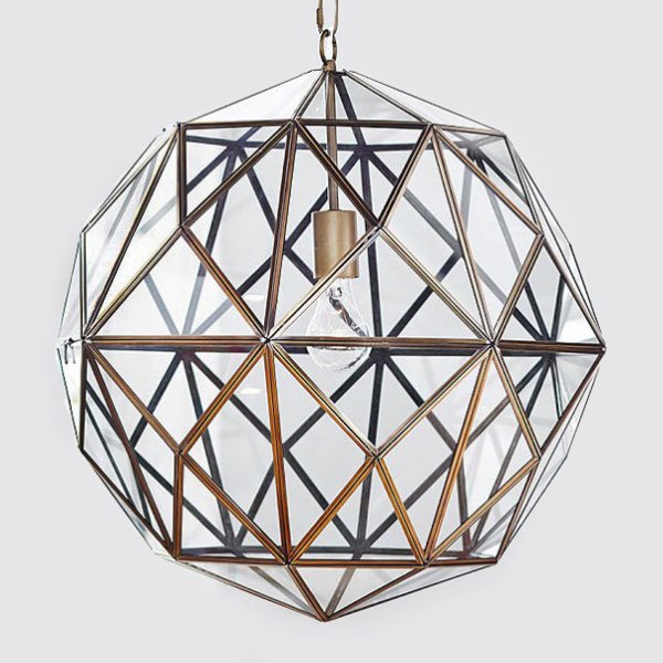 Люстра Glass & Metal Cage Pendant Люстра Glass & Metal Cage Pendant в Брянске | Loft Concept