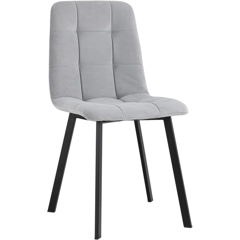 Стул NANCY S Chair Светло-Серый велюр Светло-серый Черный Стул NANCY S Chair Светло-Серый велюр Светло-серый Черный в Брянске | Loft Concept