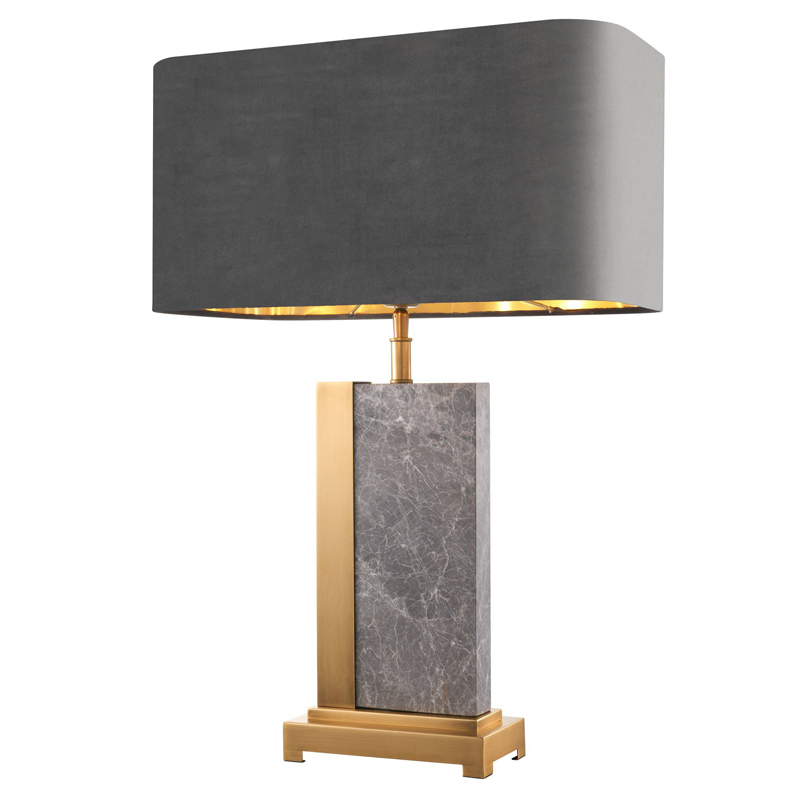 Настольная лампа Eichholtz Table Lamp Pietro Серый Латунь Античная полированная Настольная лампа Eichholtz Table Lamp Pietro Серый Латунь Античная полированная в Брянске | Loft Concept