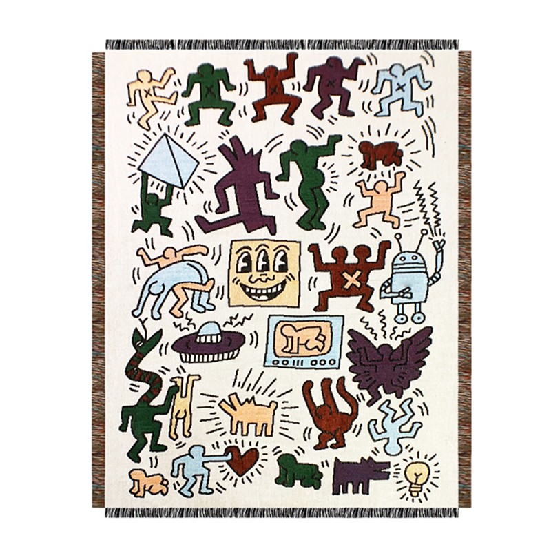 Покрывало граффити Кит Харинг Keith Haring Bed Сover Мульти Покрывало граффити Кит Харинг Keith Haring Bed Сover Мульти в Брянске | Loft Concept