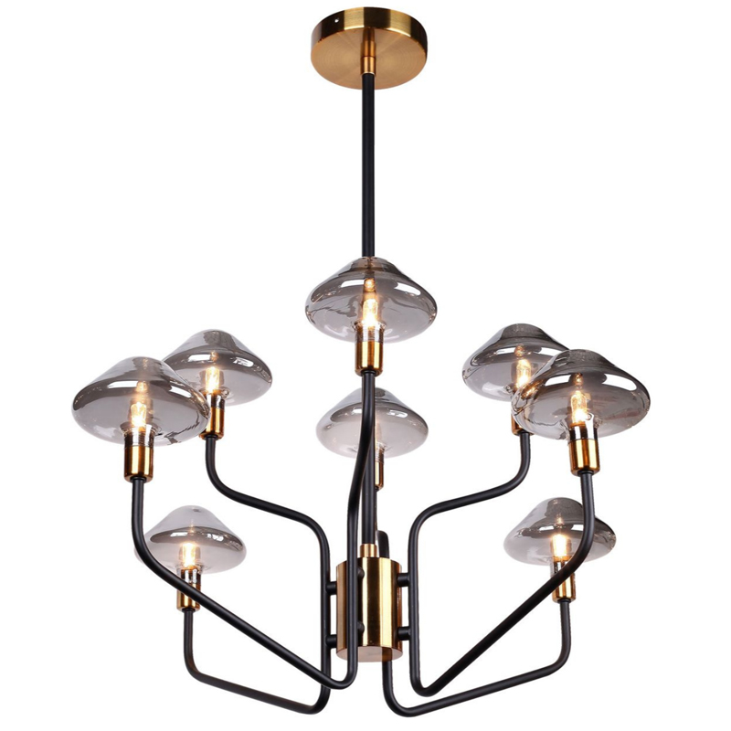Люстра Gray Glass Mushrooms Черный Серый Люстра Gray Glass Mushrooms Черный Серый в Брянске | Loft Concept