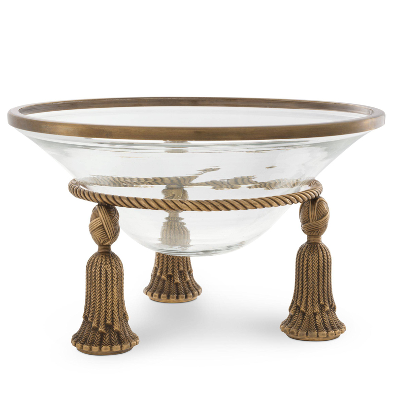 Чаша Eichholtz Bowl Tassel brass Прозрачный Винтажная латунь Чаша Eichholtz Bowl Tassel brass Прозрачный Винтажная латунь в Брянске | Loft Concept