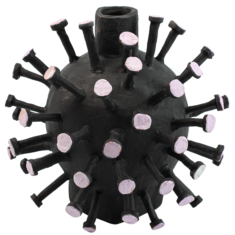 Ваза Khiry Round Spikes Vase Черный Розовый Ваза Khiry Round Spikes Vase Черный Розовый в Брянске | Loft Concept