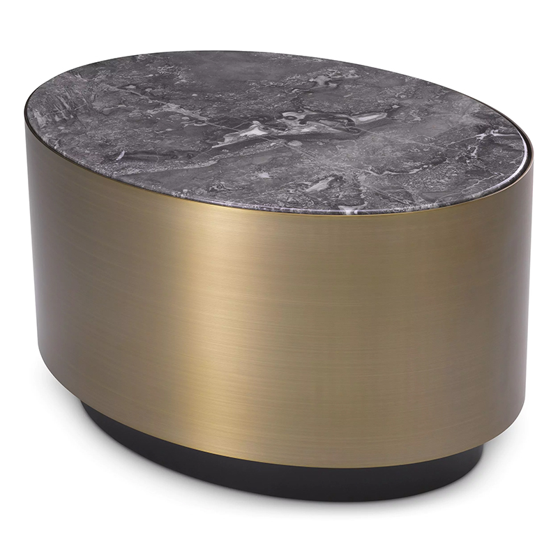 Приставной стол Eichholtz Side Table Porter Oval Латунь Серый Приставной стол Eichholtz Side Table Porter Oval Латунь Серый в Брянске | Loft Concept