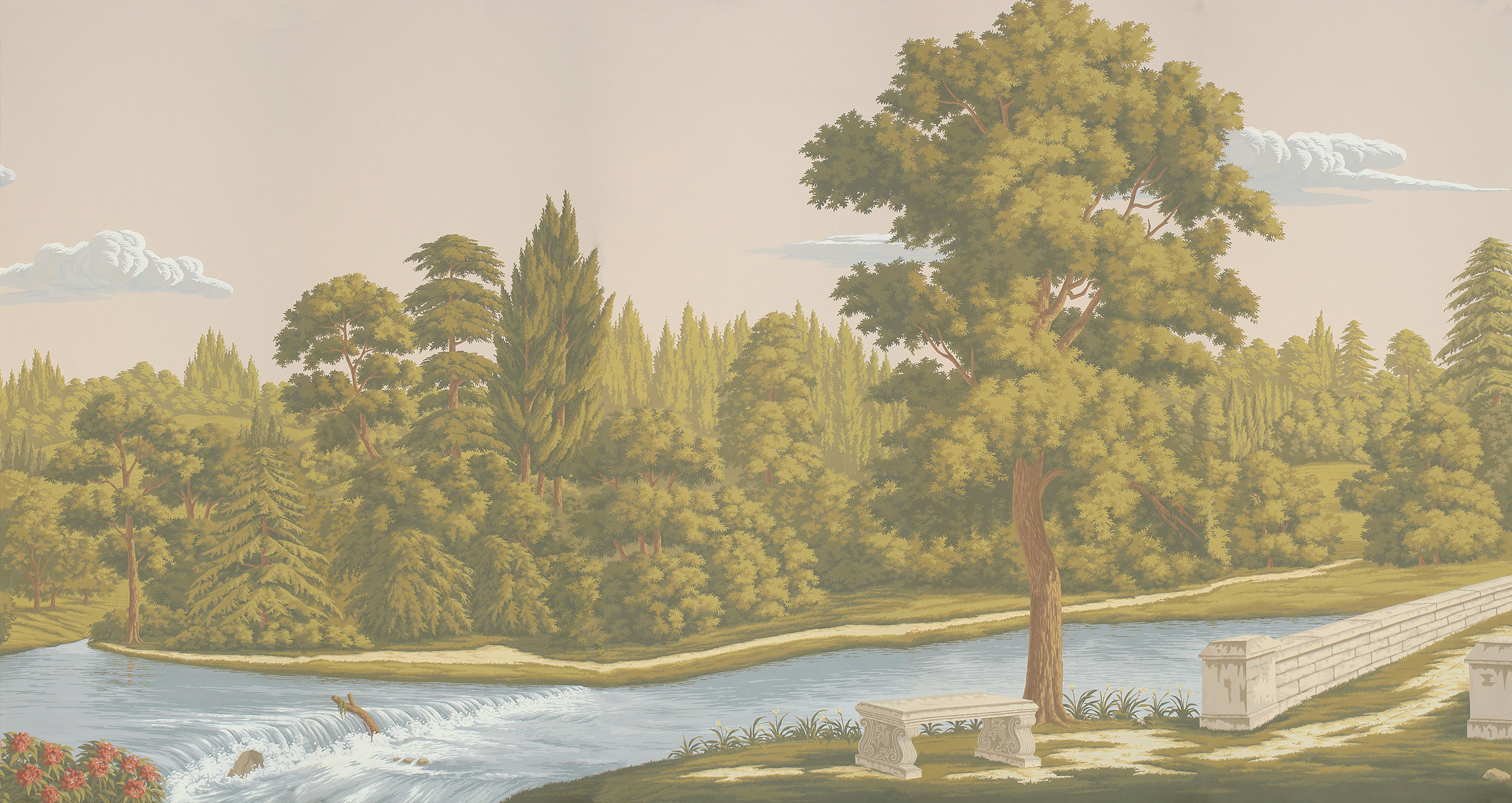 Обои ручная роспись English Landscape Special Colourway on scenic paper 2 Обои ручная роспись English Landscape Special Colourway on scenic paper 2 - постер Loft-Concept в Брянске