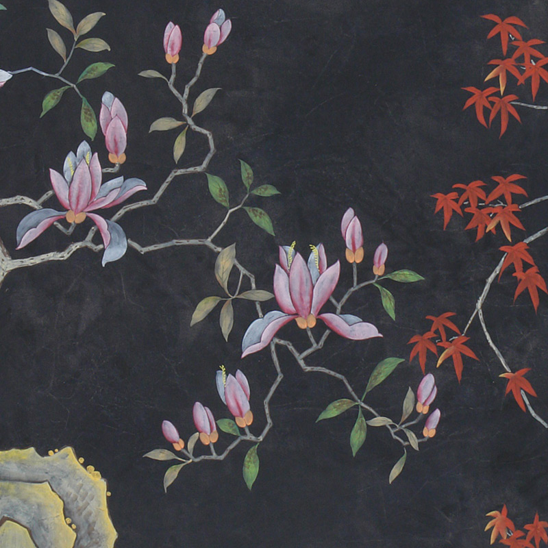 Обои ручная роспись Summer Night Blossom Original colourway on Edo Night painted silk Обои ручная роспись Summer Night Blossom Original colourway on Edo Night painted silk в Брянске | Loft Concept