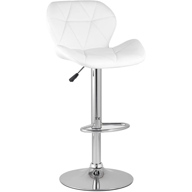 Барный Стул Jeroen Chair Белая Экокожа Белый Серебряный Барный Стул Jeroen Chair Белая Экокожа Белый Серебряный в Брянске | Loft Concept