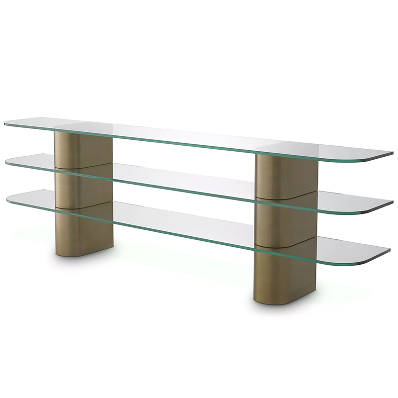 Консоль Eichholtz Console Table Lunden Прозрачное Стекло Латунь в Брянске | Loft Concept 
