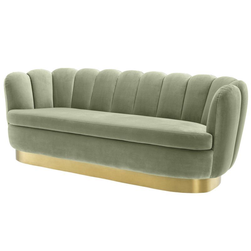 Диван Eichholtz Sofa Mirage pistache green Зеленый шалфей Латунь Диван Eichholtz Sofa Mirage pistache green Зеленый шалфей Латунь в Брянске | Loft Concept