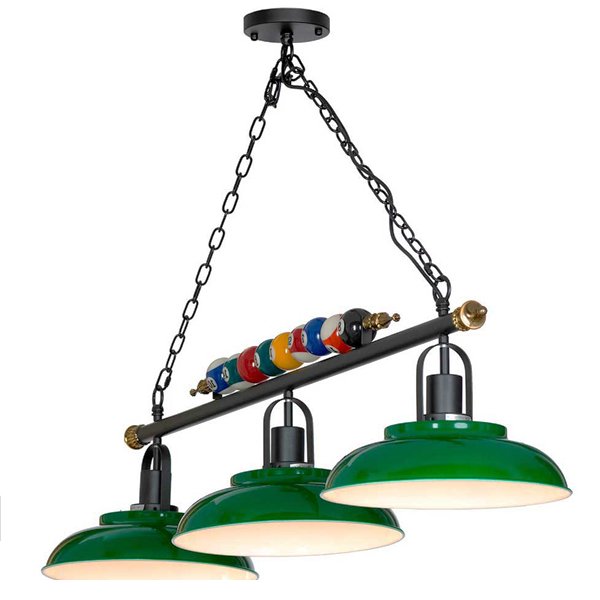 Светильник для бильярда Billiards Light Line 3 Черный Зеленый Светильник для бильярда Billiards Light Line 3 Черный Зеленый в Брянске | Loft Concept