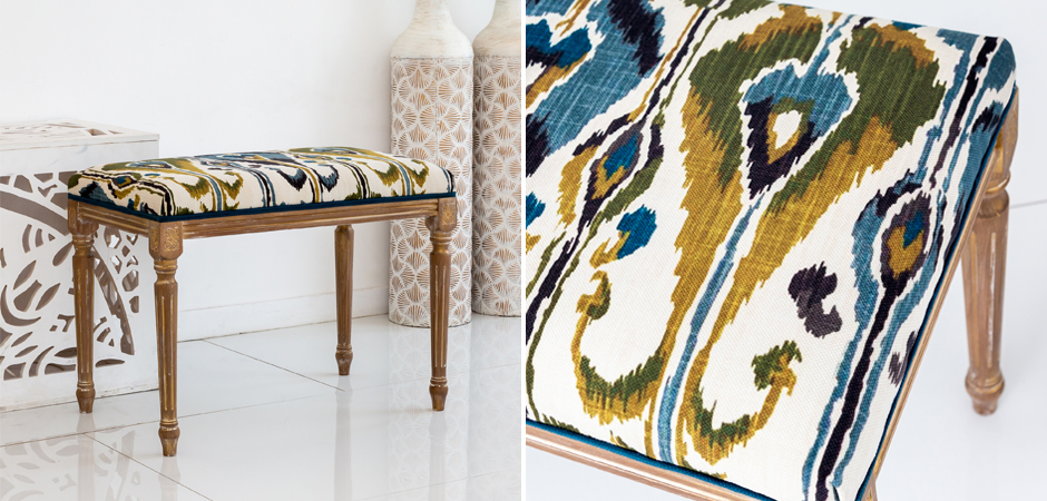 Банкетка Ikat Pattern из натурального бука Банкетка Ikat Pattern из натурального бука - Loft-Concept в Брянске
