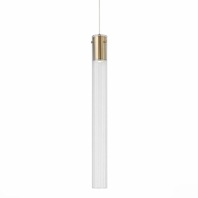 Подвесной светильник Jenae Glass Tube 65 Латунь Прозрачный Подвесной светильник Jenae Glass Tube 65 Латунь Прозрачный в Брянске | Loft Concept