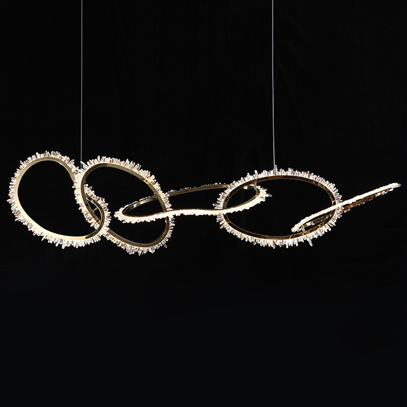 Люстра Chain Quartz Rings Crystal Chandelier Глянцевое золото Прозрачное Стекло Люстра Chain Quartz Rings Crystal Chandelier Глянцевое золото Прозрачное Стекло в Брянске | Loft Concept