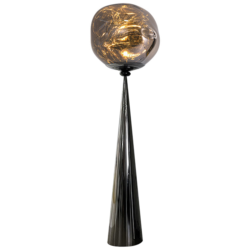 Торшер Kaine Glass Metal Floor Lamp Прозрачное Стекло Черный Серебряный Стекло Смок Торшер Kaine Glass Metal Floor Lamp Прозрачное Стекло Черный Серебряный Стекло Смок в Брянске | Loft Concept