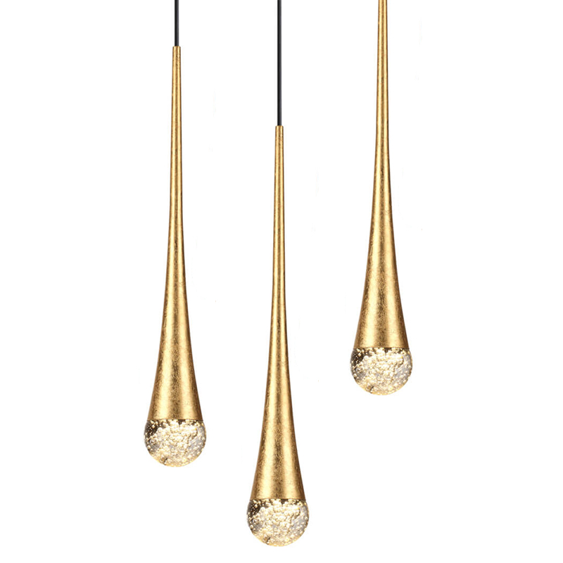 Подвесной светильник Golden Drop Lamp Золотой Прозрачное Стекло Подвесной светильник Golden Drop Lamp Золотой Прозрачное Стекло в Брянске | Loft Concept