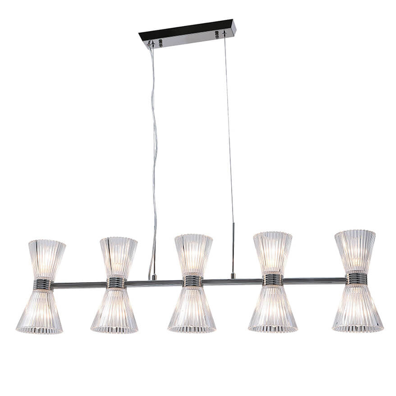 Люстра Glass Horn Light matt nickel 10 Прозрачное Стекло Никель Сатин Люстра Glass Horn Light matt nickel 10 Прозрачное Стекло Никель Сатин в Брянске | Loft Concept