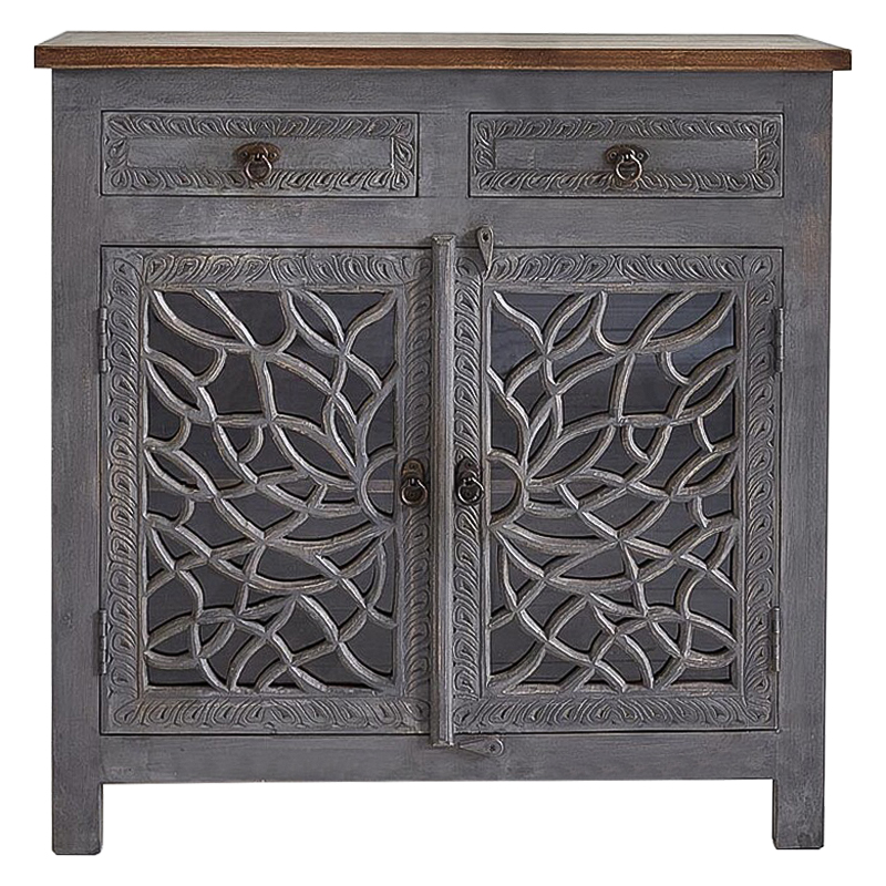 Комод Indian Antique White Furniture Chest of Drawers Rupa серый Серый Коричневый Прозрачное Стекло Комод Indian Antique White Furniture Chest of Drawers Rupa серый Серый Коричневый Прозрачное Стекло в Брянске | Loft Concept