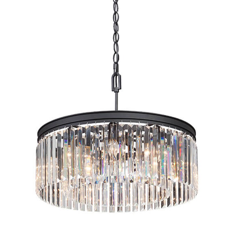 Люстра RH Rhys Clear Glass Prism Round Chandelier 60 Черный матовый Прозрачное Стекло Люстра RH Rhys Clear Glass Prism Round Chandelier 60 Черный матовый Прозрачное Стекло в Брянске | Loft Concept
