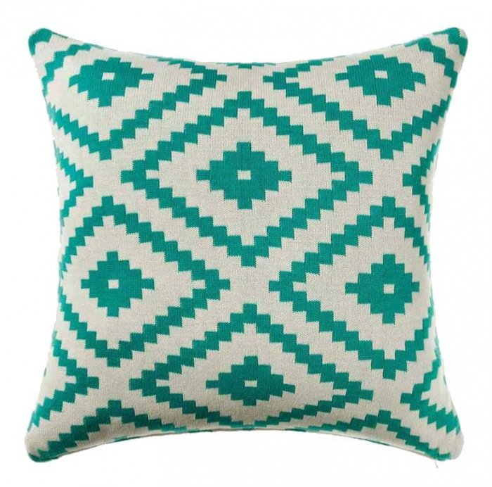 Подушка geometrical ornament бирюзовая Бирюзовый Подушка geometrical ornament бирюзовая Бирюзовый в Брянске | Loft Concept