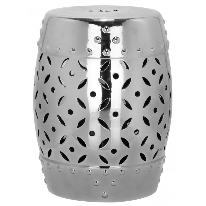 Керамический табурет Coin Lattice Garden Stool - Silver Серебряный Керамический табурет Coin Lattice Garden Stool - Silver Серебряный в Брянске | Loft Concept