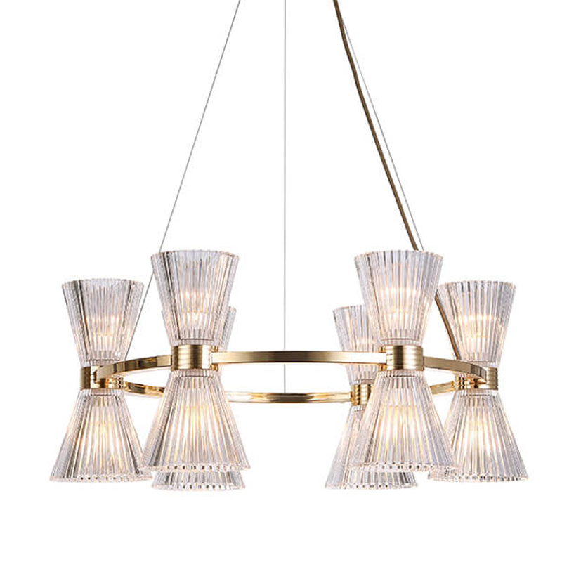 Люстра Glass Horn Light gold 65 Глянцевое золото Прозрачное Стекло Люстра Glass Horn Light gold 65 Глянцевое золото Прозрачное Стекло в Брянске | Loft Concept