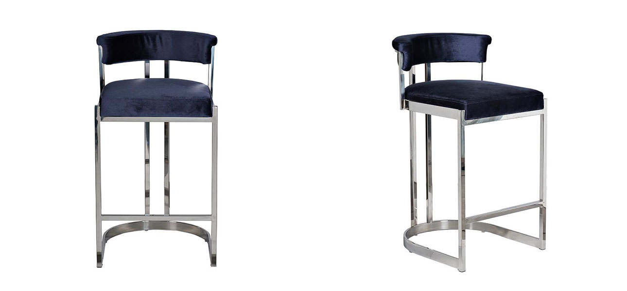 Стул барный Moselle dark blue - фото №1