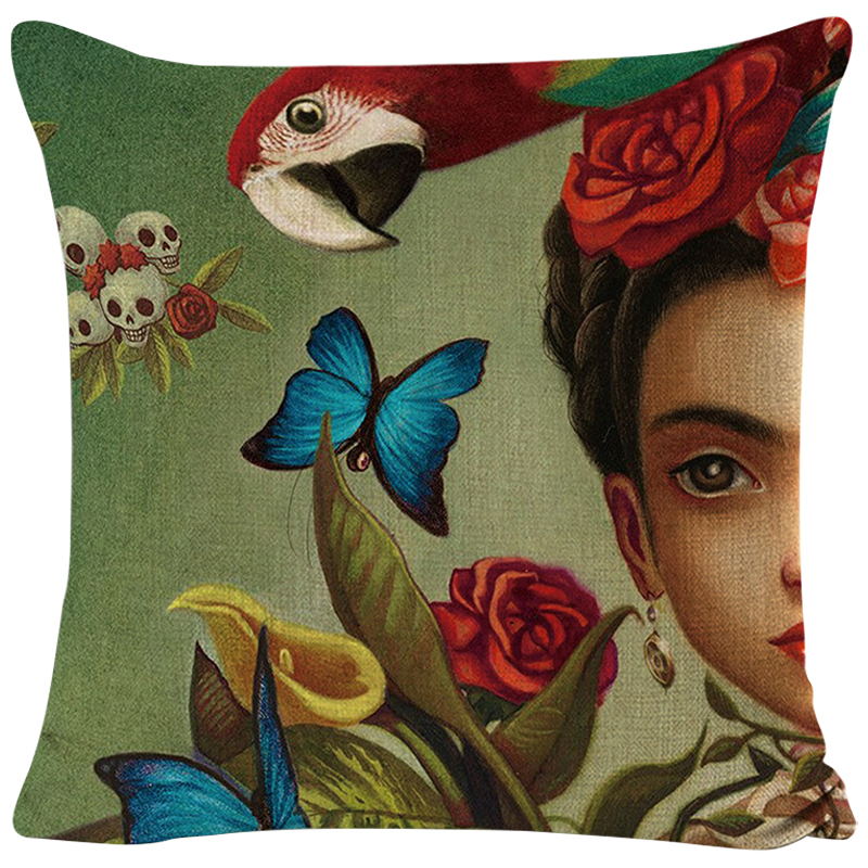 Декоративная подушка Frida Kahlo 9 Зеленый смок Мульти Декоративная подушка Frida Kahlo 9 Зеленый смок Мульти в Брянске | Loft Concept