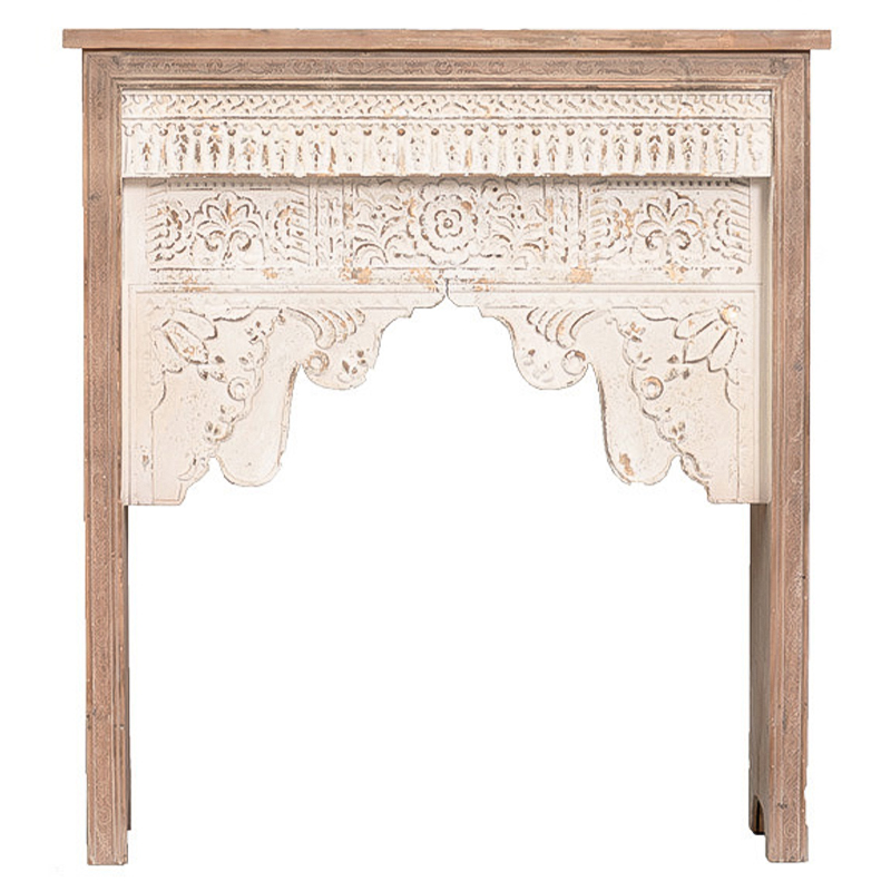 Консоль Indian Antique White Furniture Indra Console Бежевый Древесина Консоль Indian Antique White Furniture Indra Console Бежевый Древесина в Брянске | Loft Concept