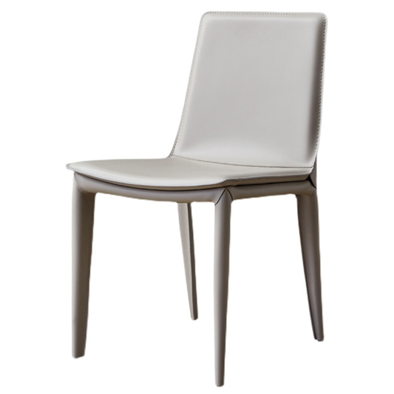 Стул с кожаной обивкой Elbert Chair White Белый Белый Стул с кожаной обивкой Elbert Chair White Белый Белый в Брянске | Loft Concept