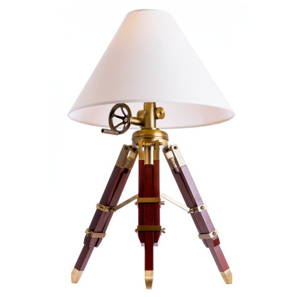 Настольная лампа Telescopo Table Lamp Латунь Белый в Брянске | Loft Concept 