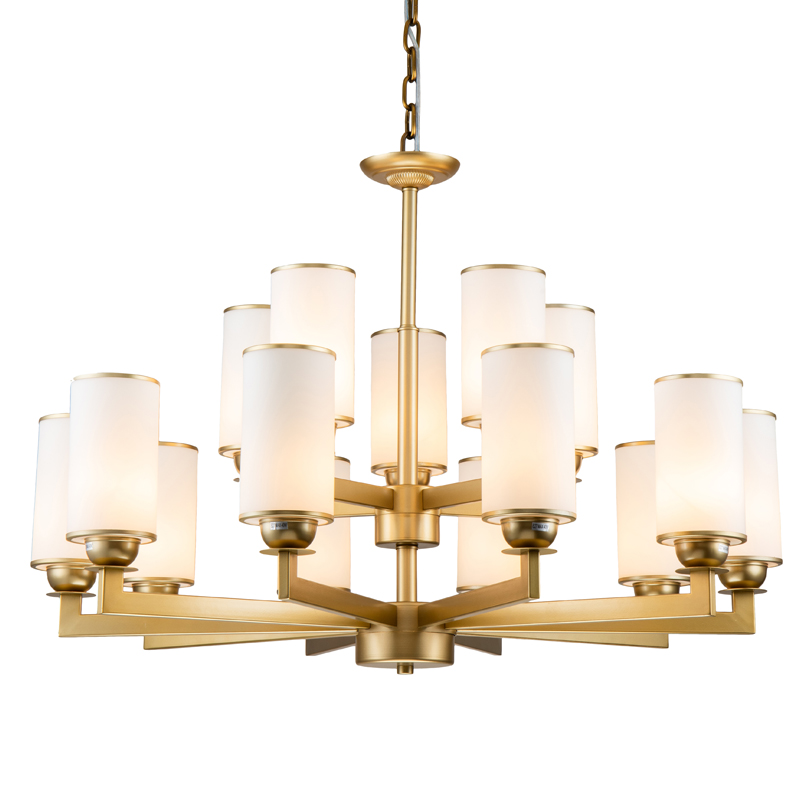 Люстра Amoret Chandelier 92 Латунь Белое матовое стекло Люстра Amoret Chandelier 92 Латунь Белое матовое стекло в Брянске | Loft Concept