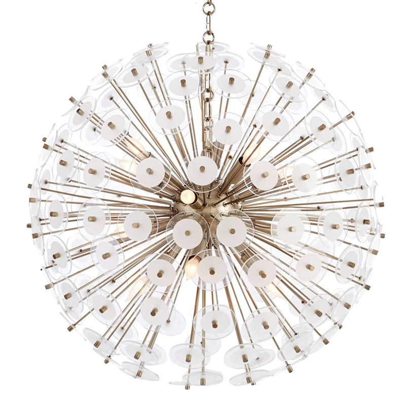 Люстра White Disco Glass Sputnik Chandelier 56 Серебряный Белый Люстра White Disco Glass Sputnik Chandelier 56 Серебряный Белый в Брянске | Loft Concept