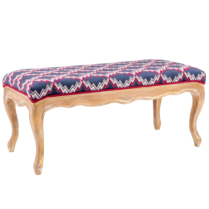 Банкетка Ikat Pattern с золотой патиной Золотой Синий Мульти Банкетка Ikat Pattern с золотой патиной Золотой Синий Мульти в Брянске | Loft Concept