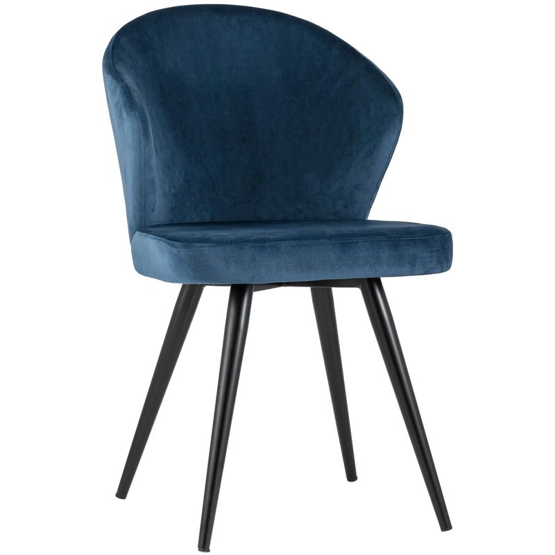 Стул Синий Бархат Volante Chair Синий Черный Стул Синий Бархат Volante Chair Синий Черный в Брянске | Loft Concept