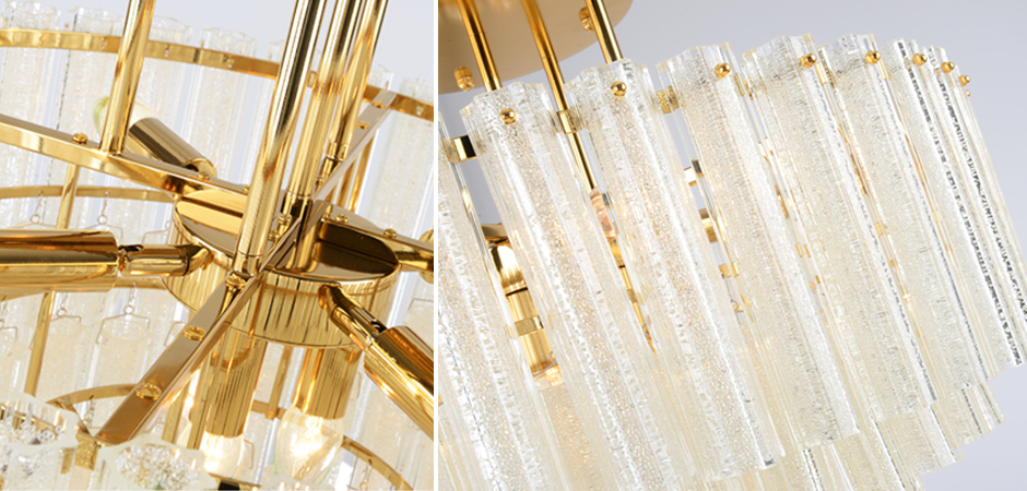 Люстра потолочная на штанге Textured Glass Chandelier Люстра потолочная на штанге Textured Glass Chandelier - Loft-Concept в Брянске