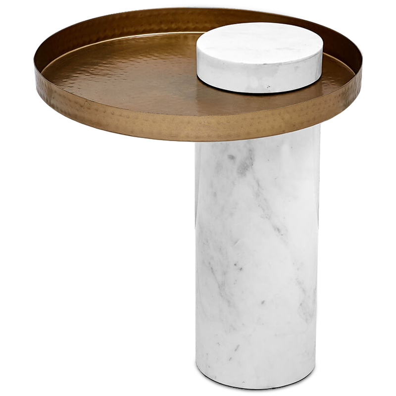Приставной стол Parks Side Table Белый Золотой Приставной стол Parks Side Table Белый Золотой в Брянске | Loft Concept
