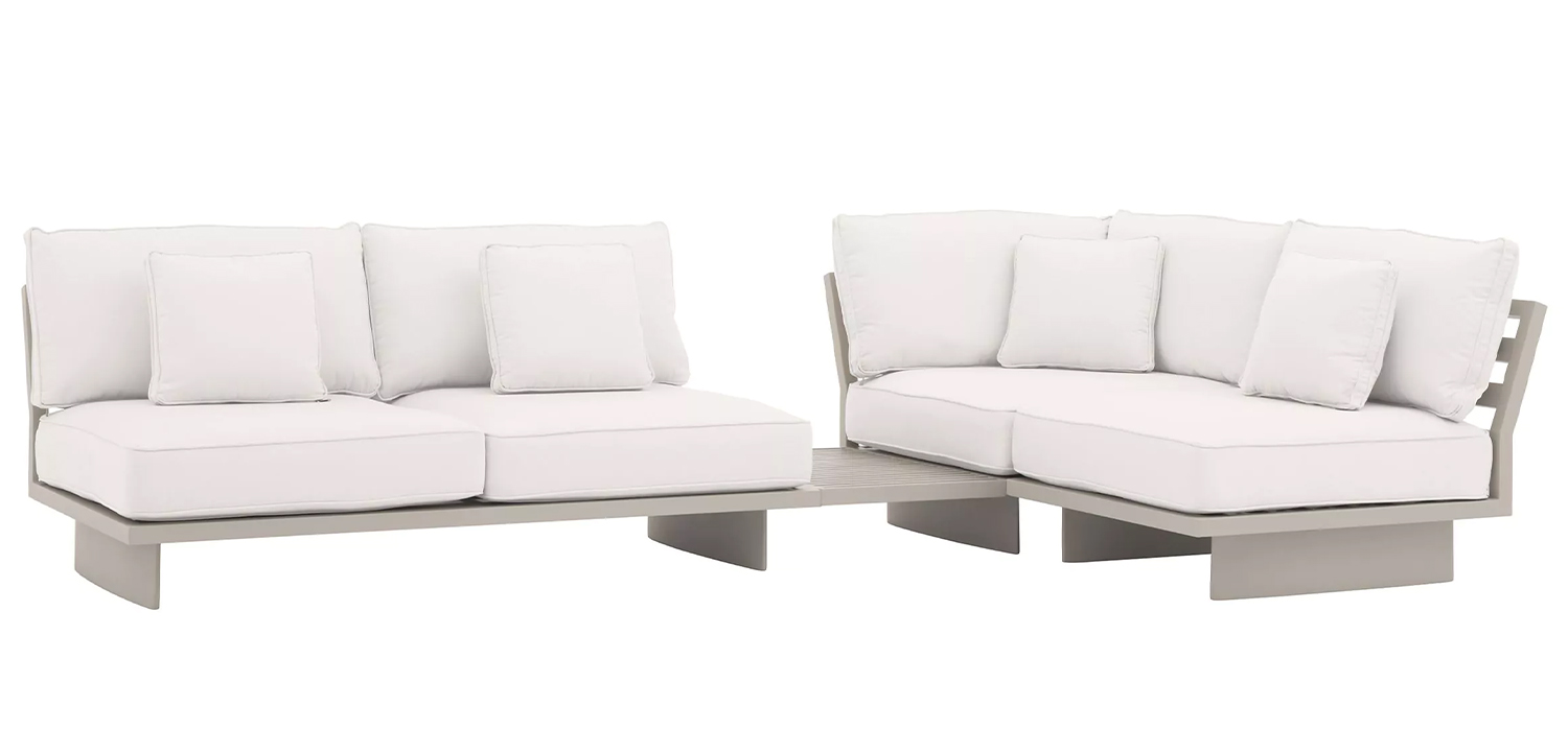 Модульный диван Eichholtz Sofa Royal Palm Белый Бежевый - фото №2