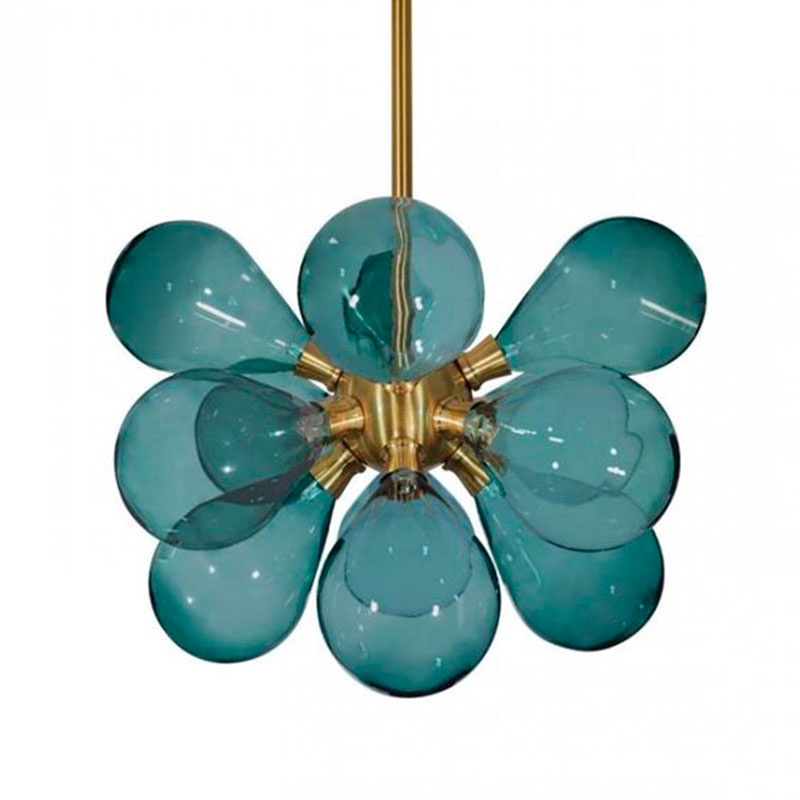 Люстра Simonet Chandelier Blue 50 см Голубой Золотой Люстра Simonet Chandelier Blue 50 см Голубой Золотой в Брянске | Loft Concept