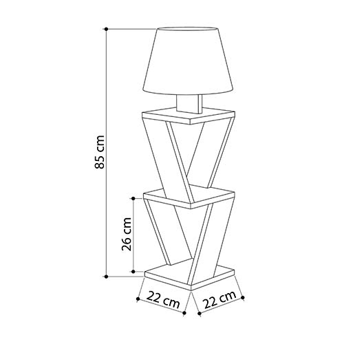 Торшер белый с каркасом с 2-мя полками и тканевым абажуром KOZENA SIDE FLOOR LAMP WHITE в Брянске