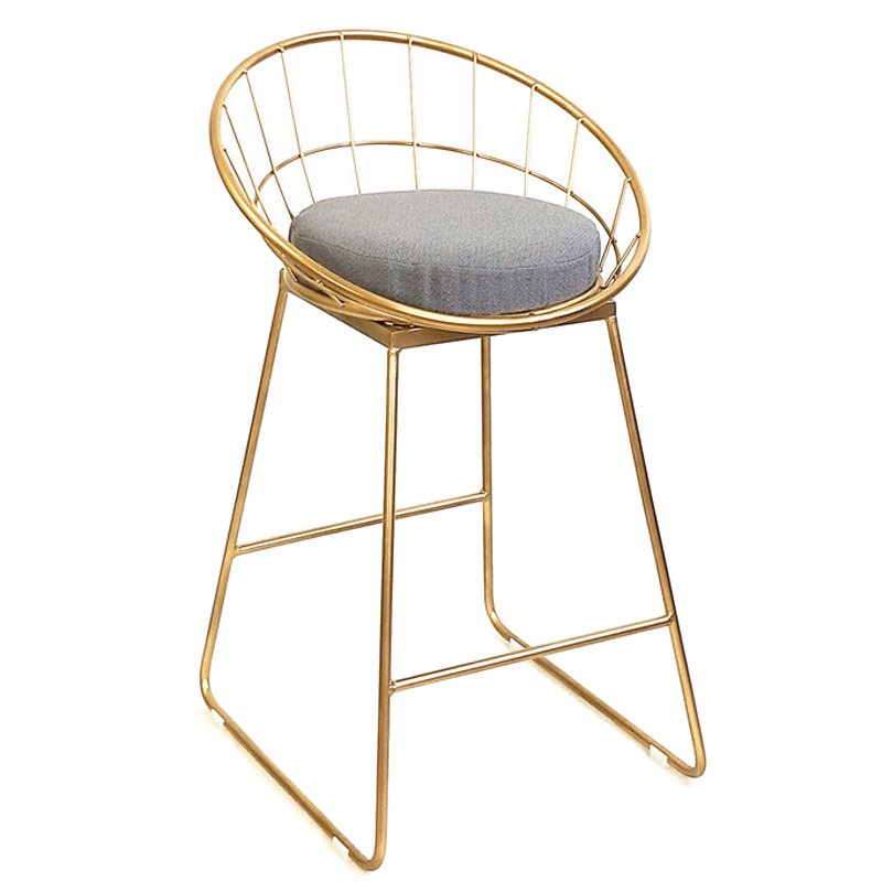 Барный стул Iron bar chair Golden Глянцевое золото Серый Барный стул Iron bar chair Golden Глянцевое золото Серый в Брянске | Loft Concept