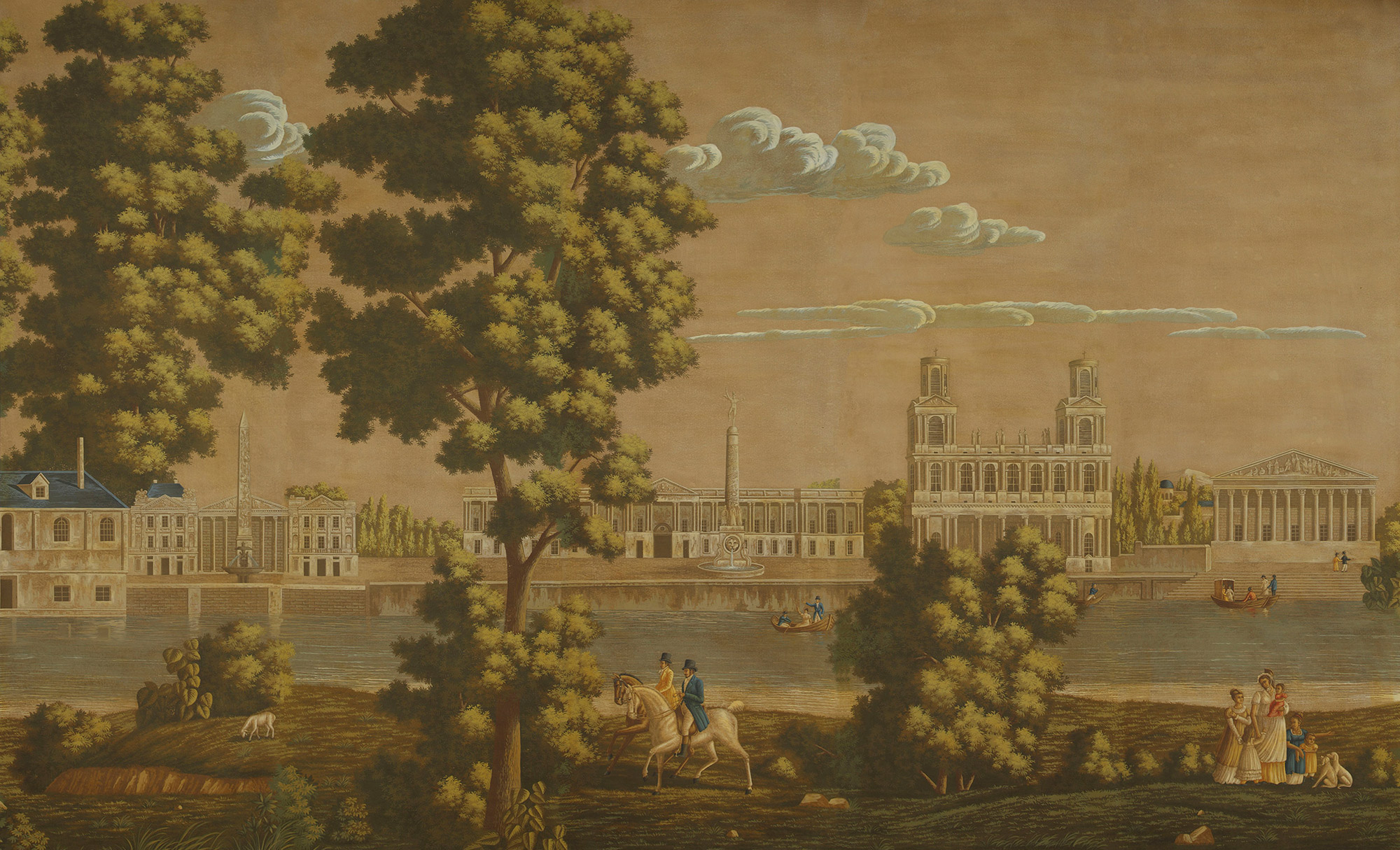 Обои ручная роспись Monuments of Paris Roberts on antique scenic Xuan paper Обои ручная роспись Monuments of Paris Roberts on antique scenic Xuan paper - постер Loft-Concept в Брянске