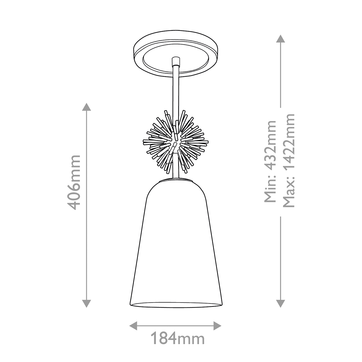 Подвесной светильник золотого цвета с колоколообразным стеклянным плафоном и декоративным элементом Elstead Lighting в Брянске