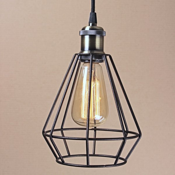 Подвесной светильник Wire Cage Pendant Punch Black Черный в Брянске | Loft Concept 