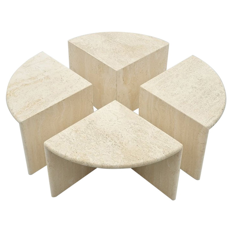 Модульный кофейный стол Set of Four Travertine Side or Coffee Tables Бежевый Песочный в Брянске | Loft Concept 