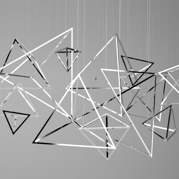 Подвесной светильник Weightless Triangles Хром Глянцевое золото Подвесной светильник Weightless Triangles Хром Глянцевое золото в Брянске | Loft Concept