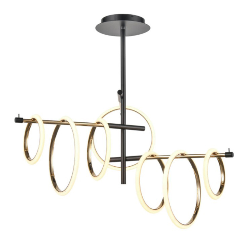 Люстра Jessenia Rings Chandelier 7 Черный Золотой Люстра Jessenia Rings Chandelier 7 Черный Золотой в Брянске | Loft Concept